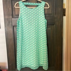 Turquoise sleeveless shift dress